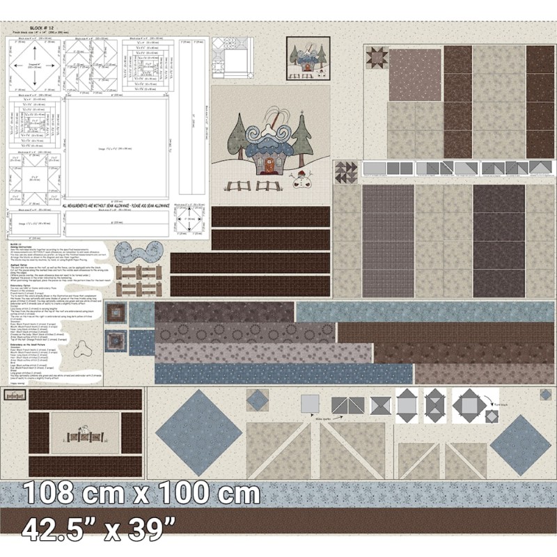 P137-4505-319 PATCH.AMERICANO CUP CAKE QUILT (14) PANEL 108X100 CM. ALGODON 100% MULTI Venta en piezas de 6.00 M