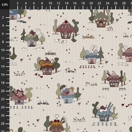 P137-4505-320 PATCH.AMERICANO CUP CAKE QUILT (08) 110 CM. ALGODON 100% GRIS Venta en piezas de 6.00 M
