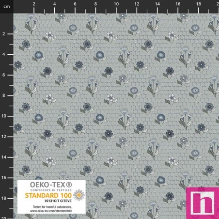 P137-4514-564 PATCH.AMERICANO WILD MEADOW (05) 110 CM. ALGODON 100% AZUL Venta en piezas de 6.00 M