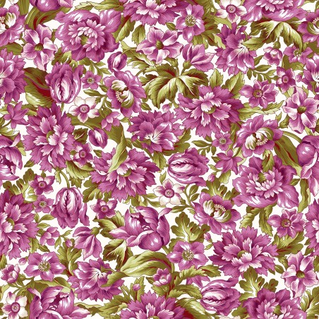 P17-MAS11051-E PATCH. AMERICANO VERANDA (04) 110 CM. ALGODON 100% CREMA/CIRUELA Venta en piezas de 7.00 M