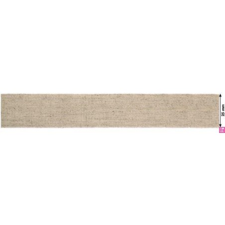 119630-25-24 CINTA NATURAL LEIZA 25 MM. POLIESTER 100% NATURAL Venta en piezas de 26.70 M