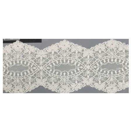 12314-0 GALON TUL BORDADO FUAT 65 MM. POLIESTER 100% NATURAL Venta en piezas de 14.80 M