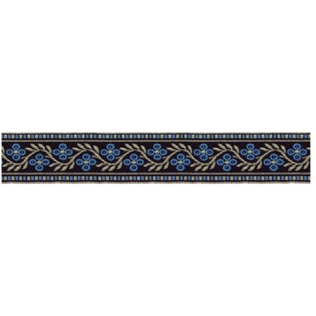 125620-17 CINTA JACQUARD SAMIR 30 MM. POLIESTER 100% NEGRO/AZUL Venta en piezas de 15.00 M