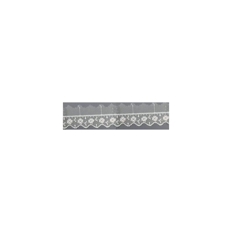 12734-0 PUNTILLA TUL BORDADO SARIKA 17 MM. POLIESTER 100% NATURAL Venta en piezas de 14.80 M