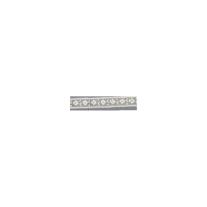 12736-0 ENTREDOS TUL BORDADO SARIKA 13 MM. POLIESTER 100% NATURAL Venta en piezas de 14.80 M