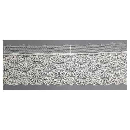 12741-0 PUNTILLA TUL BORDADO SURYA 40 MM. POLIESTER 100% NATURAL Venta en piezas de 14.80 M