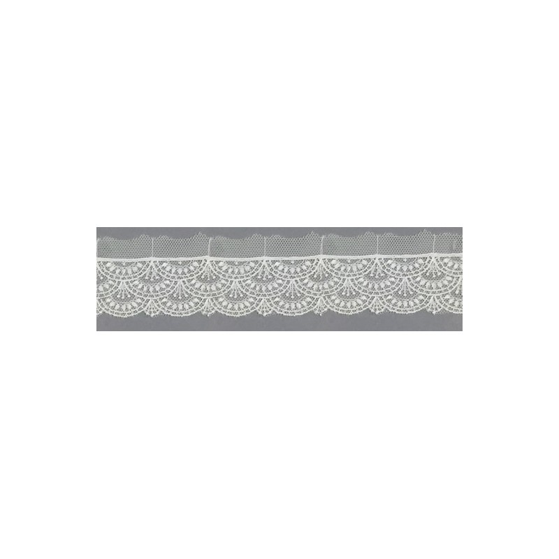 12742-0 PUNTILLA TUL BORDADO SURYA 30 MM. POLIESTER 100% NATURAL Venta en piezas de 14.80 M