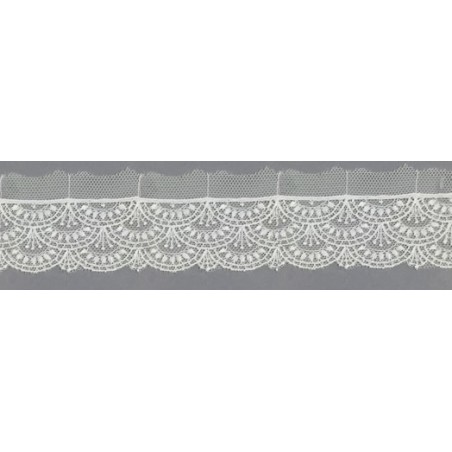 12742-0 PUNTILLA TUL BORDADO SURYA 30 MM. POLIESTER 100% NATURAL Venta en piezas de 14.80 M