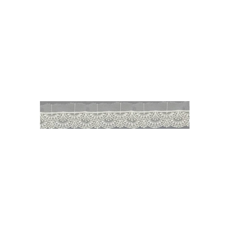 12743-0 PUNTILLA TUL BORDADO SURYA 20 MM. POLIESTER 100% NATURAL Venta en piezas de 14.80 M