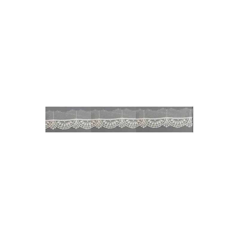 12744-0 PUNTILLA TUL BORDADO SURYA 13 MM. POLIESTER 100% NATURAL Venta en piezas de 14.80 M