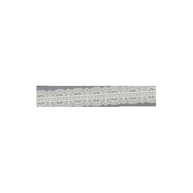 12745-0 GALON TUL BORDADO SURYA 30 MM. POLIESTER 100% NATURAL Venta en piezas de 14.80 M