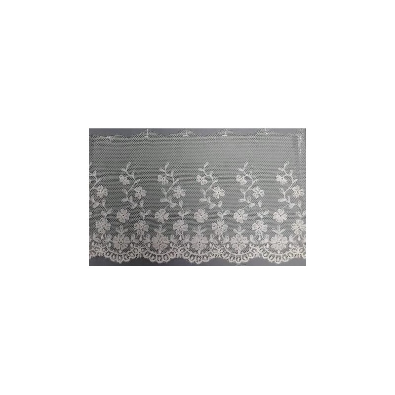 12750-0 PUNTILLA TUL BORDADO AVANI 85 MM. POLIESTER 100% NATURAL Venta en piezas de 14.80 M