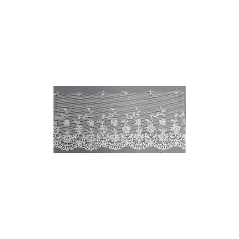 12751-0 PUNTILLA TUL BORDADO AVANI 60 MM. POLIESTER 100% NATURAL Venta en piezas de 14.80 M