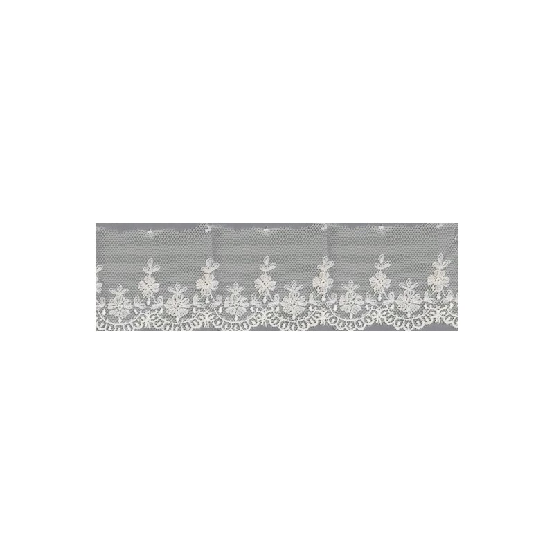 12752-0 PUNTILLA TUL BORDADO AVANI 50 MM. POLIESTER 100% NATURAL Venta en piezas de 14.80 M