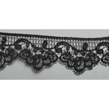 142101-02 PUNTILLA GUIPUR KANYA 50 MM. POLIESTER 100% NEGRO Venta en piezas de 19.00 M