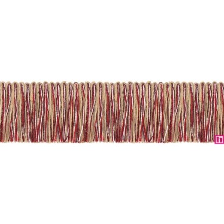 154245-09 FLECO FANTASIA DINKA 55 MM. YUTE+ALGODÓN+ACRILICO ROJO Venta en piezas de 15.00 M
