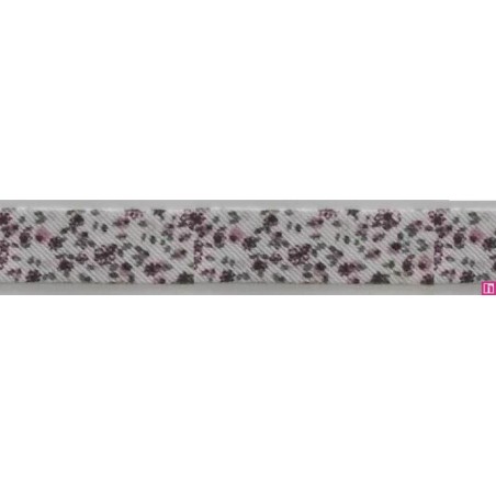 3288-18-03 BIES PERFILADO ZEITA-MARGARITA 18 MM. POLIESTER 70%-ALGODON 30% BLANCO/LILA Venta en piezas de 25.00 M