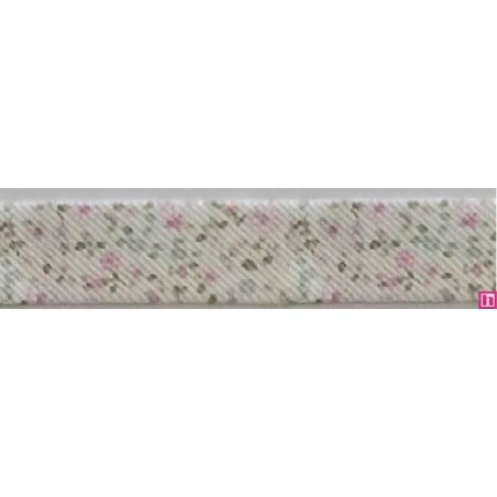 3288-30-01 BIES PERFILADO ZEITA-MARGARITA 30 MM. POLIESTER 70%-ALGODON 30% BLANCO/ROSA Venta en piezas de 25.00 M