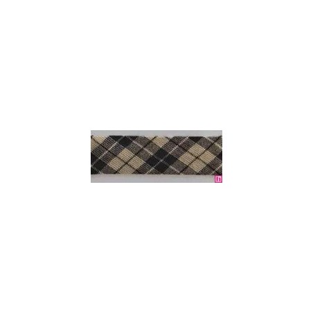 3315-18-03 BIES PERFILADO DIOGO-VICHY 18 MM. POLIESTER 70%-ALGODON 30% CHOCOLATE Venta en piezas de 25.00 M