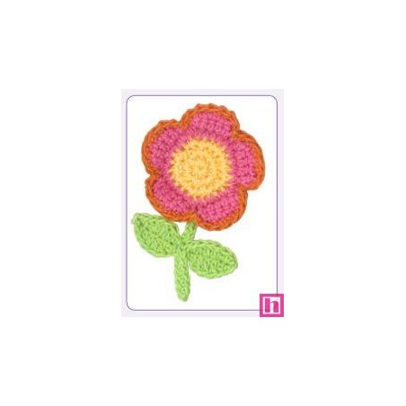 508157-00 APLICACION GANCHILLO ANALA FLOR 46X70 MM. ALGODON 100% ROSA Venta en piezas de 10.00 U