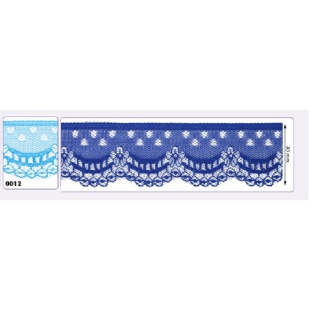 541258-012 PUNTILLA NYLON VILMA 35 MM. POLIESTER 100% TURQUESA Venta en piezas de 25.00 M
