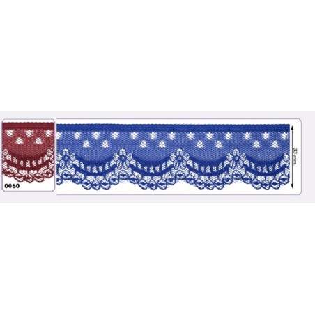 541258-060 PUNTILLA NYLON VILMA 35 MM. POLIESTER 100% GRANATE Venta en piezas de 25.00 M