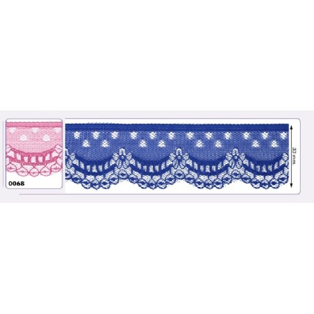 541258-068 PUNTILLA NYLON VILMA 35 MM. POLIESTER 100% FRAMBUESA Venta en piezas de 25.00 M