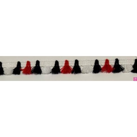 64288 FLECO FANTASIA 15 MM CHAY ACRILICO 100% BLANCO/MARINO/ROJO Venta en piezas de 25.00 M