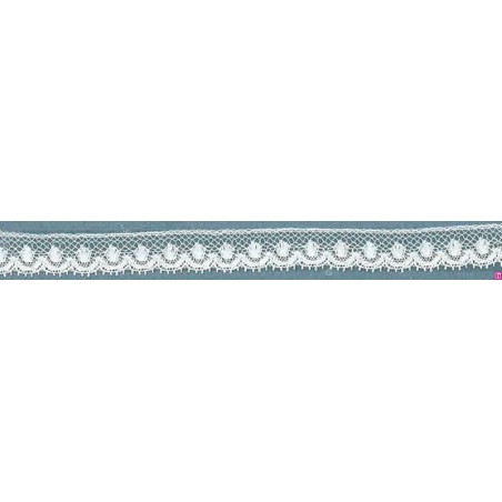 64345 PUNTILLA VALENCIE KANU 10 MM. ALGODON 92%-POLIAMIDA 8% BLANCO Venta en piezas de 20.00 M