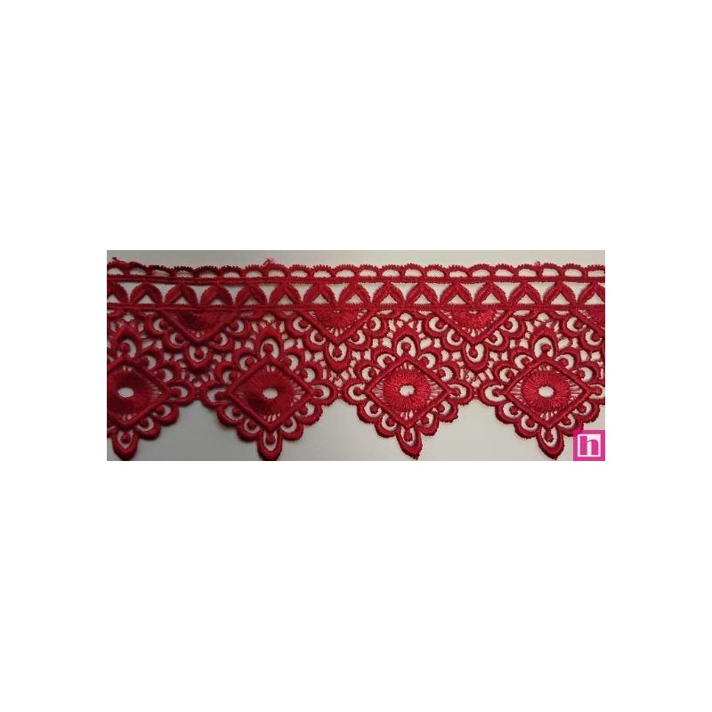 67086 PUNTILLA GUIPUR CHRISTIAN 70 MM. POLIESTER 100% ROJO Venta en piezas de 19.30 M