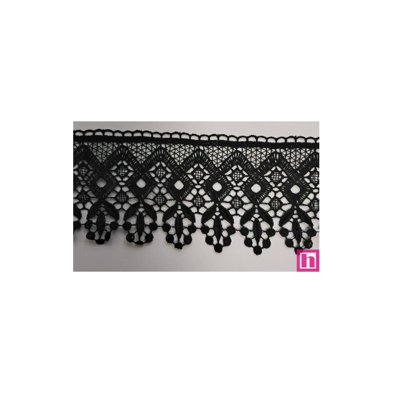 67096 PUNTILLA GUIPUR NOAHT 80 MM. POLIESTER 100% NEGRO Venta en piezas de 24.30 M