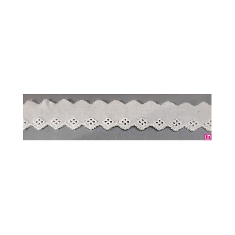 67149 REMATE BATISTA GALA 10 MM. ALGODON 100% BLANCO Venta en piezas de 13.80 M