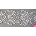 67160 GALON TUL BORDADO HELINA 63 MM. POLIESTER 100% MARFIL Venta en piezas de 13.00 M