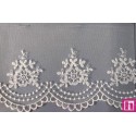 67161 PUNTILLA TUL BORDADO HELINA 85 MM. POLIESTER 100% MARFIL Venta en piezas de 13.00 M