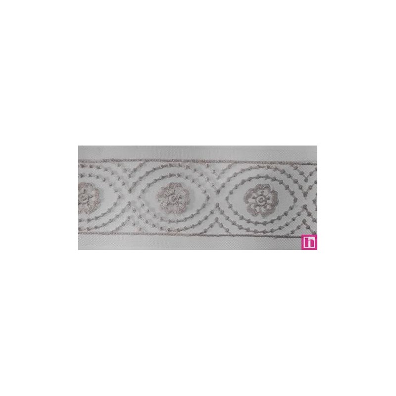 67164 ENTREDOS TUL BORDADO HELINA 43 MM. POLIESTER 100% NUDE Venta en piezas de 13.00 M