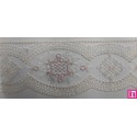 67174 PUNTILLA TUL BORDADO CLARA 65 MM. POLIESTER 100% MARFIL/ROSA Venta en piezas de 13.00 M