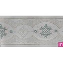 67177 ENTREDOS TUL BORDADO CLARA 60 MM. POLIESTER 100% MARFIL/VERDE Venta en piezas de 13.00 M