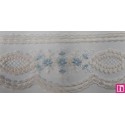 67182 PUNTILLA TUL BORDADO BEATRIZ 72 MM. POLIESTER 100% MARFIL/CELESTE Venta en piezas de 13.00 M
