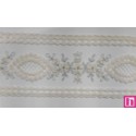 67183 ENTREDOS TUL BORDADO BEATRIZ 60 MM. POLIESTER 100% MARFIL/VERDE Venta en piezas de 13.00 M