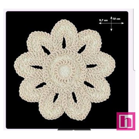 687023-0003 APLICACIÓN FANTASIA FLOR AMAPOLA RED.100 MM. ALGODON 100% BLANCO Venta en piezas de 5.00 U