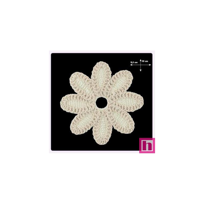687024-0003 APLICACIÓN FANTASIA FLOR AMAPOLA RED.95 MM. ALGODON 100% BLANCO Venta en piezas de 5.00 U