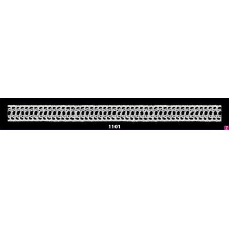 727390-1101 GALON FANTASIA ANAYA 10 MM. POLIESTER 100% BLANCO/PLATA Venta en piezas de 25.00 M