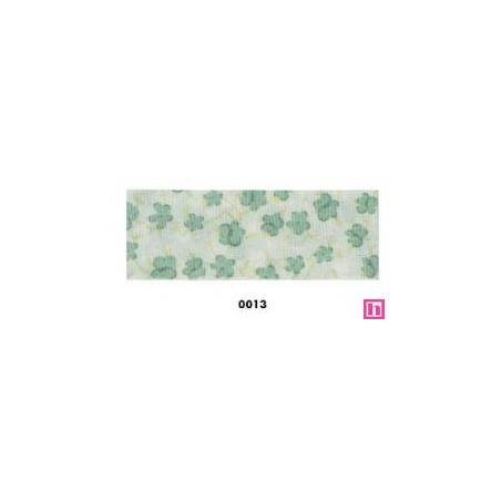 814218-25-0013 CINTA DOBLE ESTAMPADA TIZZIANA 25 MM POLIESTER 100% VERDE Venta en piezas de 22.80 M