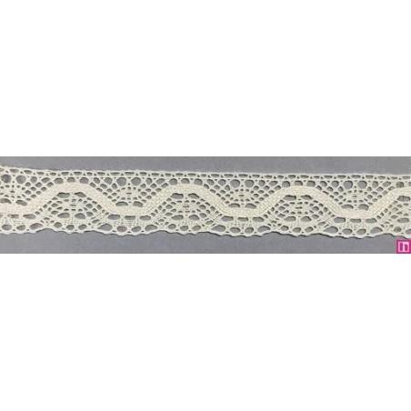 9265-102 PUNTILLA BOLILLO JACKY 23 MM. ALGODON 100% MARFIL Venta en piezas de 25.00 M