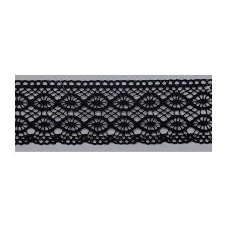 9318-004 PUNTILLA BOLILLO ENEBRO 45 MM. ALGODON 100% NEGRO Venta en piezas de 25.00 M