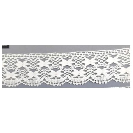9320-000 PUNTILLA BOLILLO CLAVO 35 MM. ALGODON 100% BLANCO Venta en piezas de 25.00 M