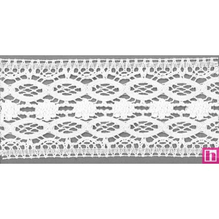 9480-0 ENTREDOS BOLILLO OSMARY 70 MM. ALGODON 100% BLANCO Venta en piezas de 25.00 M