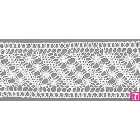 9486-0 ENTREDOS BOLILLO OHANA 55 MM. ALGODON 100% BLANCO Venta en piezas de 25.00 M