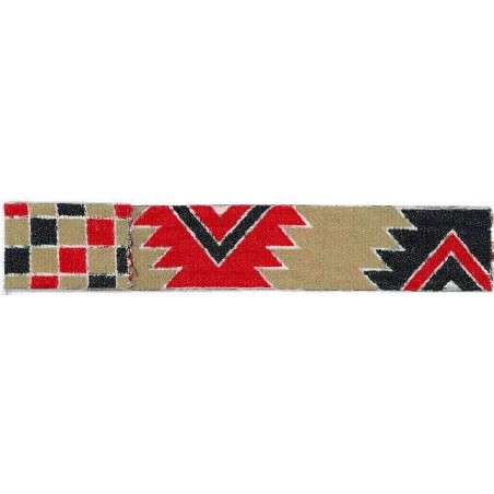 9568-40-4 CINTA REVERSIBLE ETNICA 40 MM. POLIESTER 100% CAMEL/ROJO/NEGRO Venta en piezas de 15.00 M
