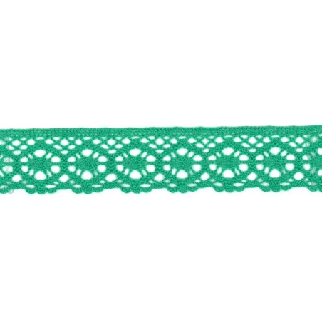 9702-31 PUNTILLA BOLILLO AURORA 30 MM. ALGODON 100% VERDE Venta en piezas de 25.00 M